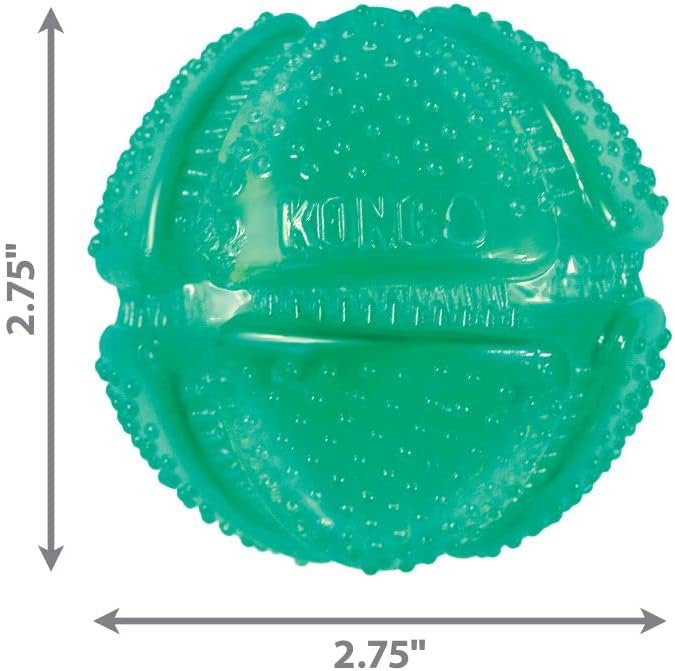KONG Squeezz Dental Ball, Flexible Dental Chew Toy, for Medium/Large Dogs | Flexible Squeezable Dental Toy for Gentle & Mild Chewers, Helps Clean Teeth & Gums During Engaging Play