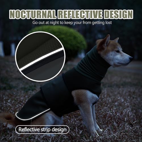 Dog Anxiety Vest,Pet Calming Hoodie Breathable Dog Anti-Anxiety Jacket for Thunder Fireworks and Separation,Green S