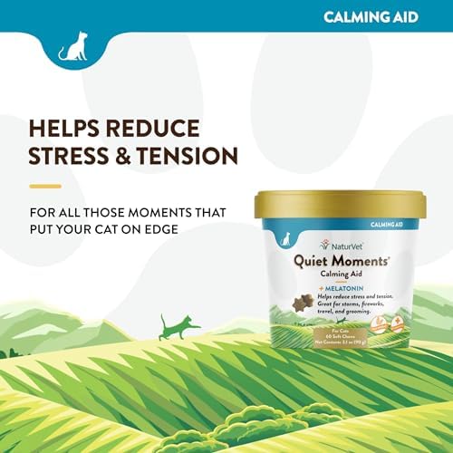 NaturVet Quiet Moments Calming Aid for Cats Plus Melatonin