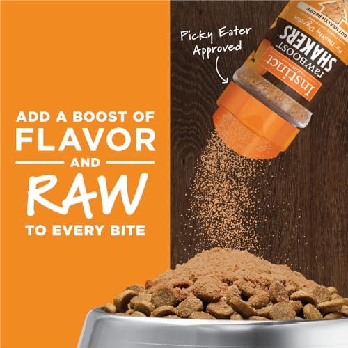 Instinct Raw Boost Shakers, Freeze-Dried Powder, Dog Food Topper, Chicken - Gut Health, 5.5 oz. Bottle, (Pack of 2)