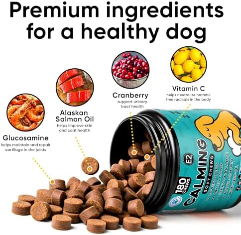 Calming Chews for Dogs with Valerian Root & Melatonin 3mg, 180-Pack, 180 Count