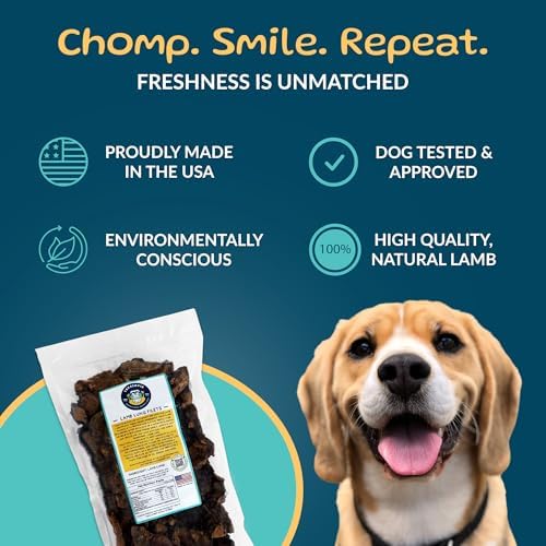 TREATOPIA Lamb Lung Filet Dog Treats, 1 LB Bag, All-Natural, High Protein