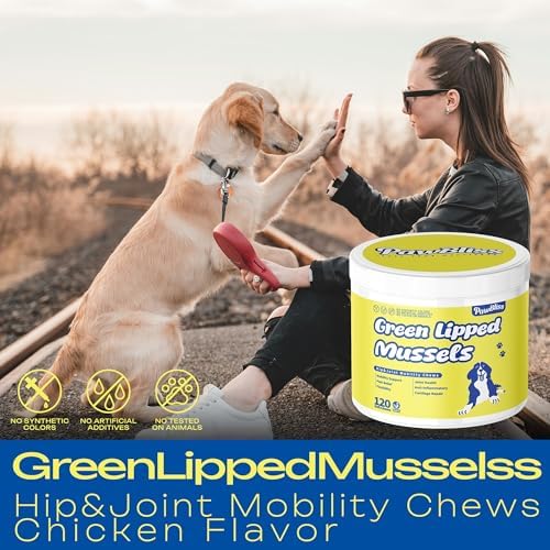 Green Lipped Mussel Joint Supplement for Dogs & Cats - 120 Soft Chews - Natural Support for Hip, Joint & Muscle Health