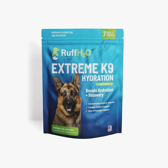 RuffH2O K9 Hydration Powder, Collagen Electrolyte Supplement for Dogs, 7Pcs