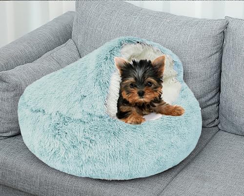 Calming Dog Cave Bed, Small, 20" D, Green