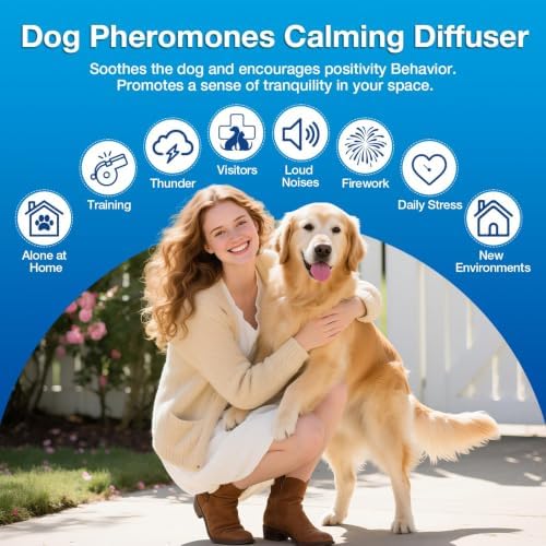Dog Calming Pheromones Diffuser 6 in 1 Kit Appeasing Pheromone Diffuser to Calm (2, 4-Pack, 6 in