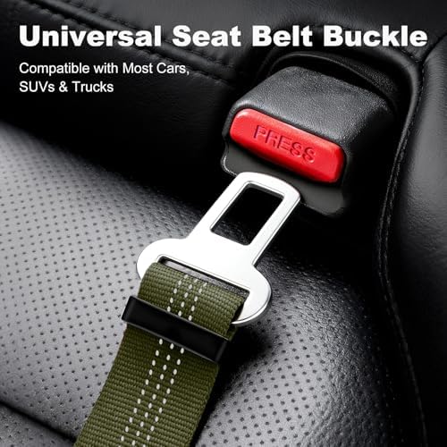 Dog Seat Belt for Car, Car Harness with Locking Aluminum Hook