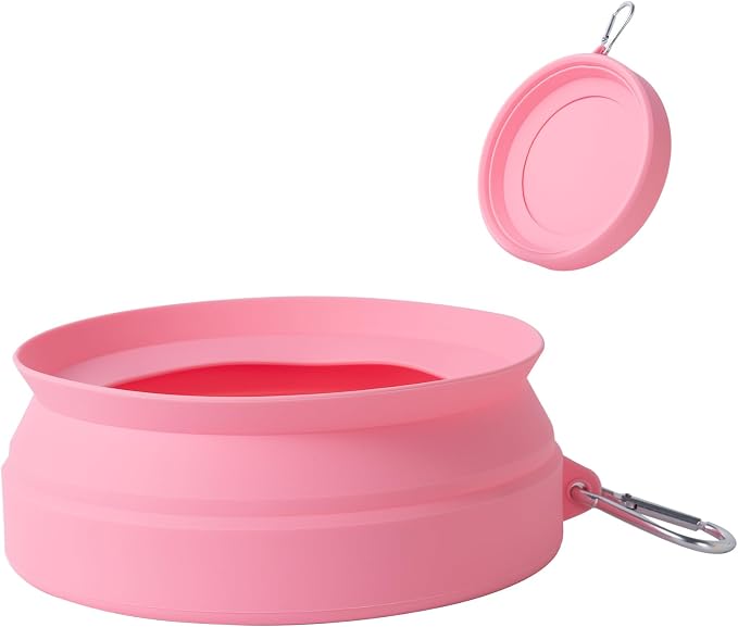 SLSON Spill Proof Dog Water Bowl for Cars, Pink