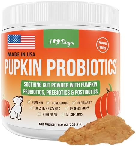 iHeartDogs Pupkin Probiotics, Prebiotics & Fiber for Dogs with Pumpkin