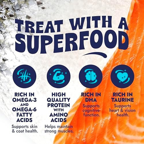 Finfare Freeze Dried Salmon Skin Treats for Dogs, 2oz Bites