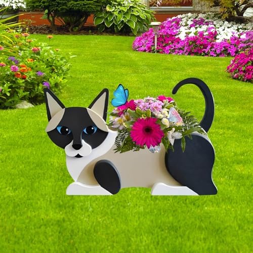 Siamese Cat Planter Pots, Animal Shaped Flower Pot