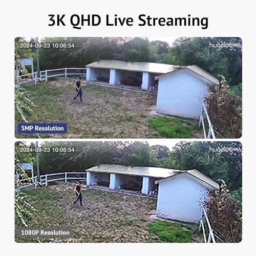Hugolog 3K 5MP Outdoor Indoor Security Cameras for Home Security, Home Camera with Starlight Color Night Vision,Built-in Spotlight,Motion Detection,2-Way Talk,US Cloud & Local Storage,Works with Alexa