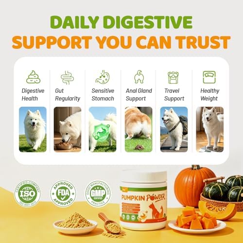 Pumpkin Powder for Dogs - Fiber Supplements Pumpkin Puree for Dogs