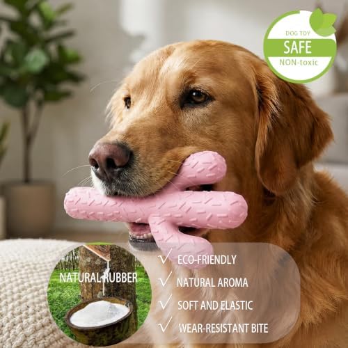 MewaJump Dog Chew Toys, Tough Rubber Dog Toys for Aggressive Chewers