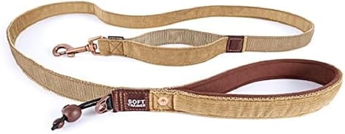 EzyDog Soft Trainer Dog Leash, 6 ft. Leash - 72”, Corduroy | Traffic Control Handle, Ideal for Dogs over 26 lbs., 1" Wide Soft Touch Webbing, Reflective Stitching, Accessory Attachment,