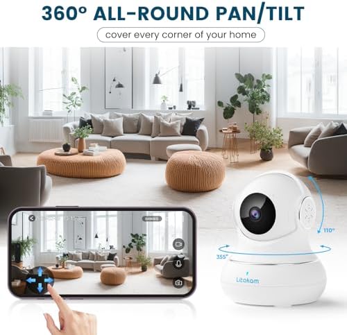 litokam 5MP Indoor Security Camera, 5G/2.4G WiFi Home Security Cameras with Phone App, Pet Cam for Baby Monitor with AI Motion Detection & 2-Way Audio, Night Vision, Compatible with NVR/Alexa
