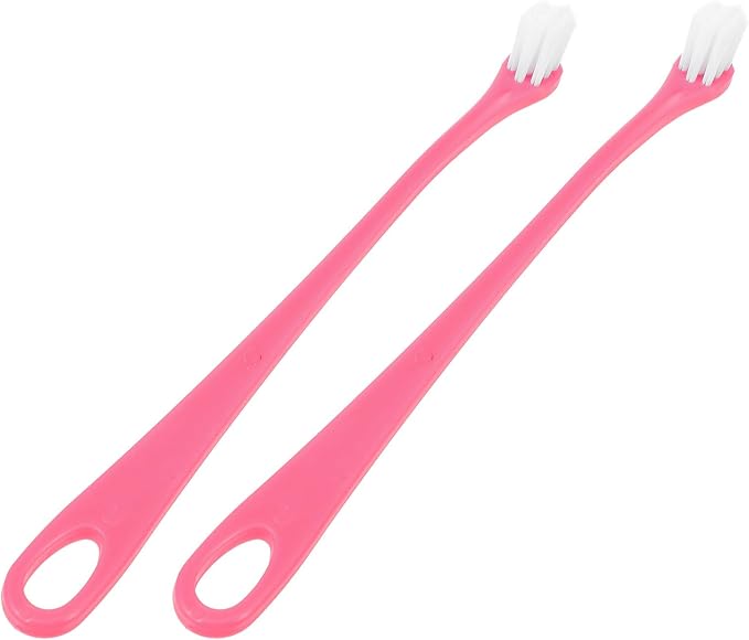 SEWACC 2Pcs Soft-Bristle Pet Toothbrush for Dogs and Cats Lightweight Oral Care Tool with Ergonomic Anti-Slip Handle Gentle Gum Massage and Teeth Cleaning for Pets
