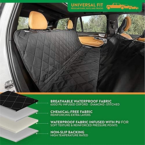Plush Paws Premium Rear Seat Protector - X-Large Black, Hammock