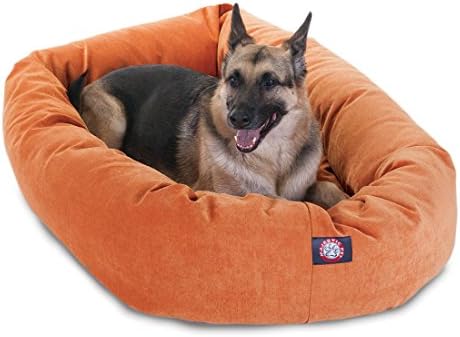 Majestic Pet Micro Velvet Dog Bed, 52 Inch X-Large, Round, Washable, Orange