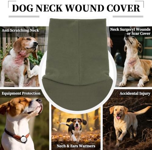 ROZKITCH Dog Anti-Anxiety Vest, Breathable Jacket for Fireworks & Travel, Adjustable Calming Hoodie for Noise Block & Ear Protection ArmyGreen 3XL