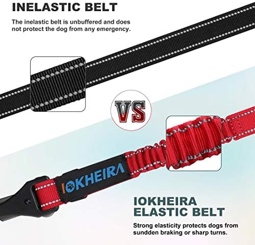 IOKHEIRA Dog Seat Belt 3-in-1 Car Harness - Red