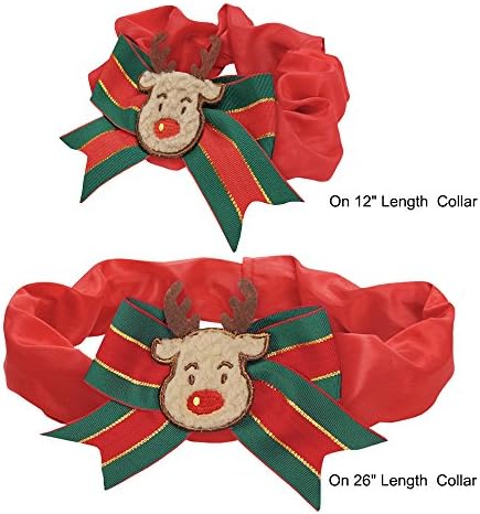 Blueberry Pet Christmas Reindeer Dog Collar Cover, Festival Fever Holiday Decorative Sleeve for Small, Medium & Large Dog Collars