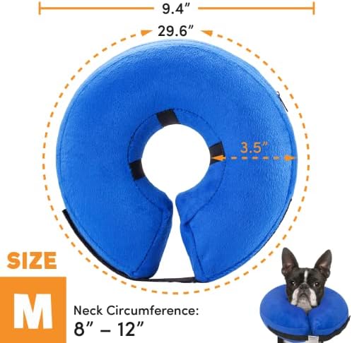 2 Packs Blue Medium and Small (Post-Operative Soft Protection Recovery Dog Collar, Anti-Biting and Scratching Small/Medium/Large Dogs/Cats Adjustable Elizabethan Collar)