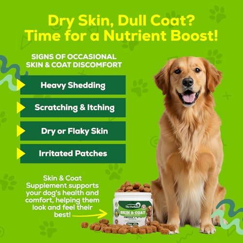 Omega 3 Allergy Immune Bites for Dogs – 10 Oz Dog Supplement with Salmon Oil, Vegetable Blend – Peanut Butter Flavored Dog Allergy Relief Supplements for Itchy Skin