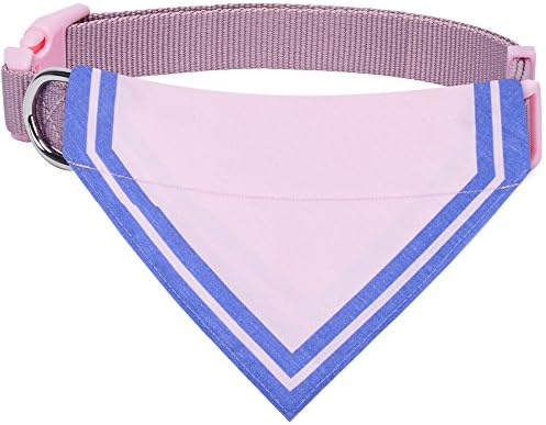 Blueberry Pet Pretty Picks Girly Triangle Pinkish-Purple Cotton Blend Neckerchief Scarf Bandana Adjustable Dog Collar, Small, Neck 12"-16"