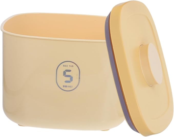 Healifty Airtight Small Vacuum Pet Food Storage Container for Dog and Cat Food Moisture-proof Yellow Grain Bin for Puppy and Adult Pets