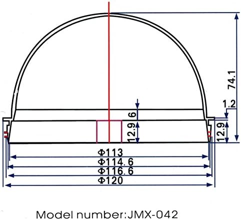 JMX Acrylic/PC CCTV Replacement Clear Camera Dome Cover Security Camera Housing Pet Dog Fence Window Skylight Window (4.2 Inches, Transparent)
