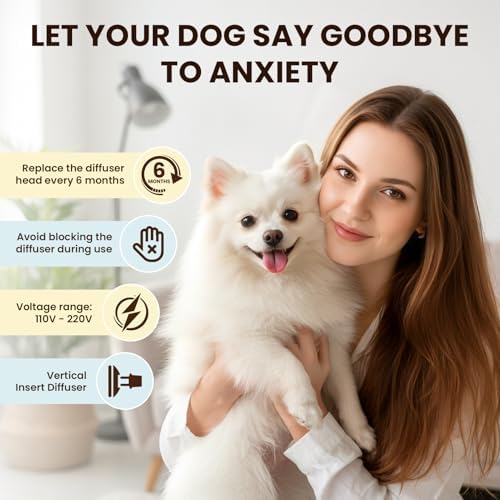 Dog Pheromones Calming Diffuser to Calm Dogs 6 IN 1 Kit (2 Diffusers+4 Refills), 6 IN