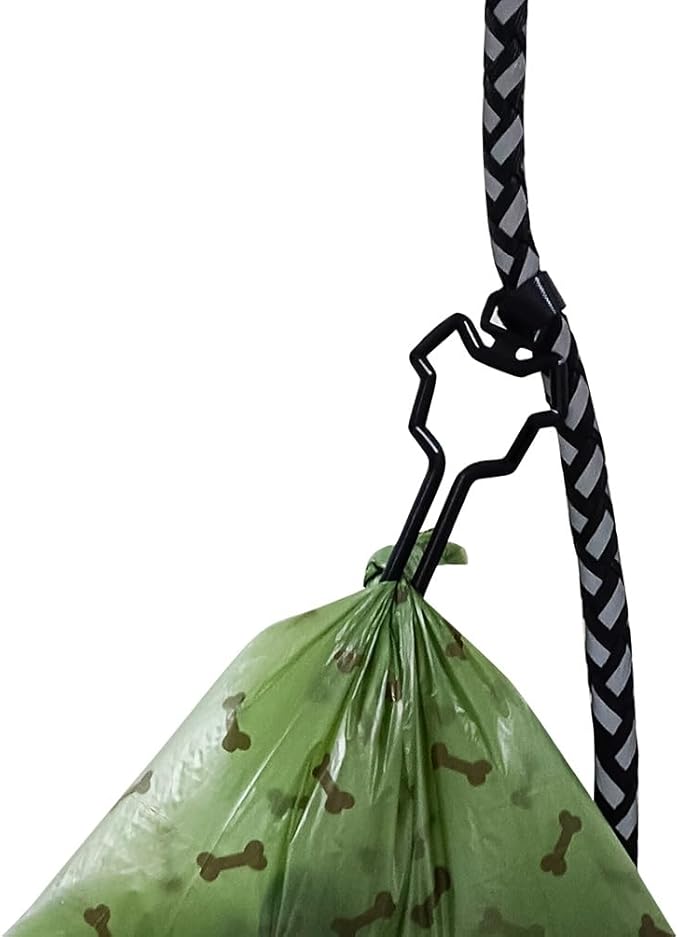 Dog Poop Bag Carrier, Hand Free Waste Bag Holder (6 pack, Grey)