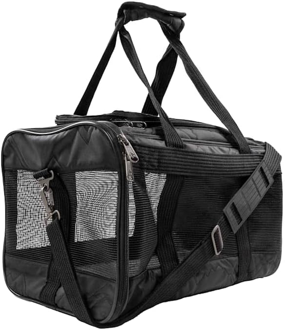 Sherpa Deluxe Airline Approved Soft-Sided Dog & Cat Carrier, Black, Large