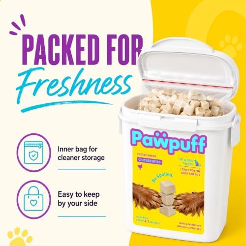 Freeze-Dried Chicken Treats for Dogs & Cats, 2 Pack, 1.1 lb Each, 2.2 lb Total, Single Ingredient Chicken Bites, High Protein Pet Treats for Multi-Pet Homes