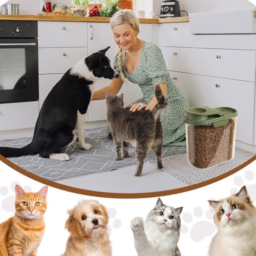 Dog Food Storage Container Airtight Anti-Moisture Dust-Proof Large Capacity, Large, Green