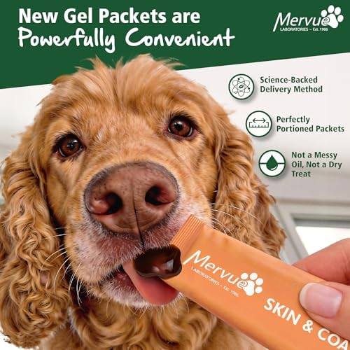 Mervue Skin and Coat Supplement for Dogs in Gel (30 Day Supply)