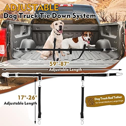 Snagle Paw Dog Leash for Truck Bed, Up to 150 lbs, for 2 Dogs