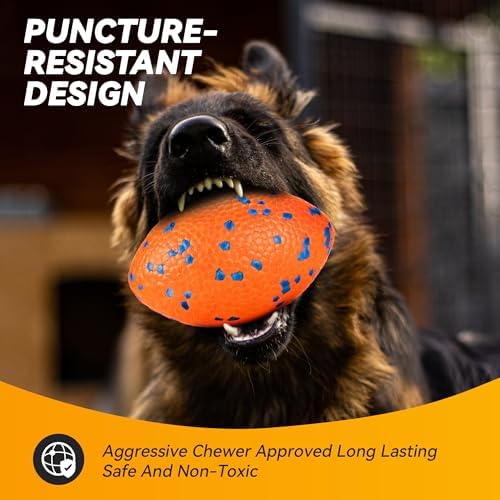 FUSOTO Dog Football Toy, 5.5in, Orange
