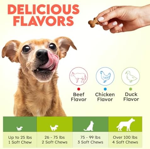 Collagen for Dogs - 150 Chews - Joint, Skin & Coat Supplement with Hyaluronic Acid, Eggshell Membrane & Vitamin C - Daily Hip & Joint Support for Senior Dogs & Puppies - Duck