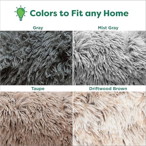 Furhaven Calming Donut Dog Bed, 45", Jumbo/XL, Driftwood Brown