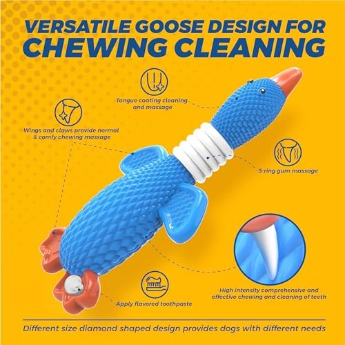 Vitscan Upgraded Nylon Goose Dog Toys for Aggressive Chewers Chewproof Duck | Tough Dog Toys for Large Dogs Medium Breeds,Durable Dog Chew Toys for Teething,Stury Heavy Duty Bone Indestructible Pet Toys