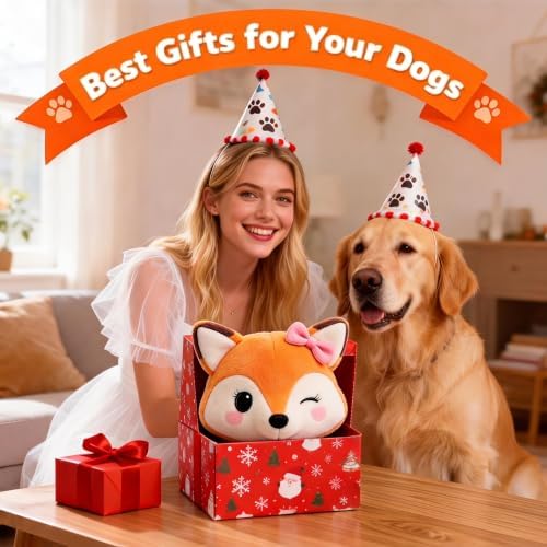 Interactive Dog Toys, for Small Medium Large Dogs to Keep Them Busy(Fox) | Cozisvoker Dog Ball Plush Chew Pet Toys,Rechargeable Automatic Electronic Dog Toy with Bouncing Ball Music & Recording