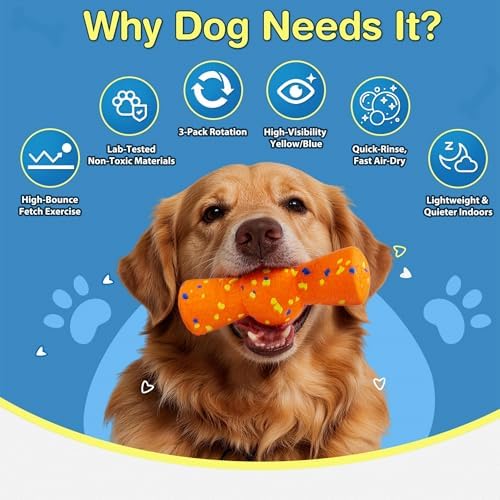 Kimee Dog Tennis Ball & Stick Chew Toys, 3-Pack