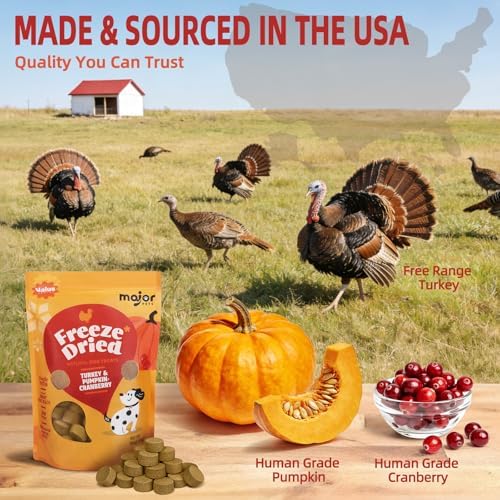 MAJOR PETS 5oz Turkey & Pumpkin & Cranberry Dog Food Toppers Made in USA