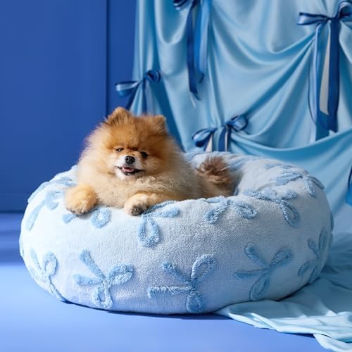 LE SURE Shown on TV Jacquard Donut Cute Small Dog Beds,Ice Melt 23x23x7in
