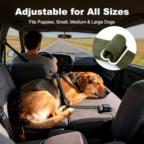 Dog Seat Belt for Car, Car Harness with Locking Aluminum Hook