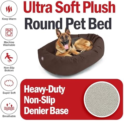 Majestic Pet Suede Calming Dog Bed, 52 Inch X-Large, Washable, Chocolate