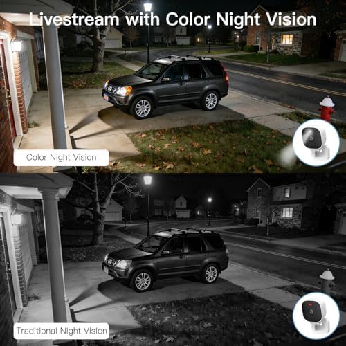 VIMTAG 2.5K Cameras for Home Security Outdoor/Indoor, Color Night Vision Security Camera for Baby/Pet/Dog/Nanny, Light/Siren, Motion Detection, 2-Way Audio, Work with Alexa, Cloud/Card Storage, 2Pcs