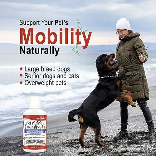 Vital Earth Minerals Pet Fulvic - Dog Allergy Relief, Joint Support Supplement 16 oz (Pack of 2)